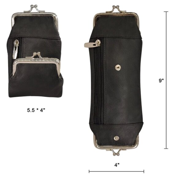 ROMA LEATHER Cigarette Case Holder with Purse Coin Purse- Black 💸 - Picture 4 of 7